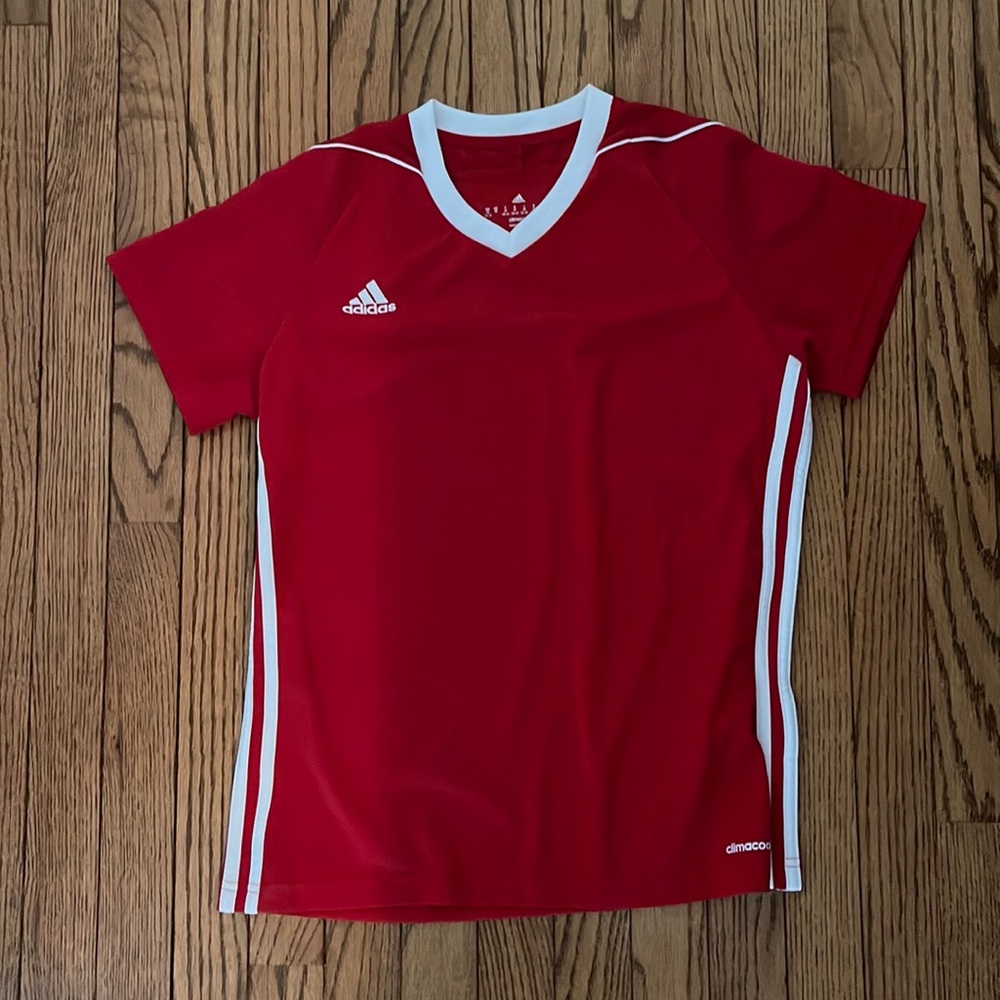 Red women’s Adidas shirt